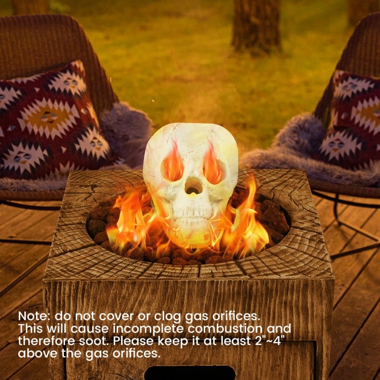 Halloween Fire Pit Skull Halloween Decoration - Beige