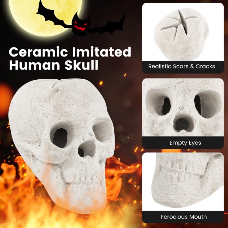 Halloween Fire Pit Skull Halloween Decoration - Beige