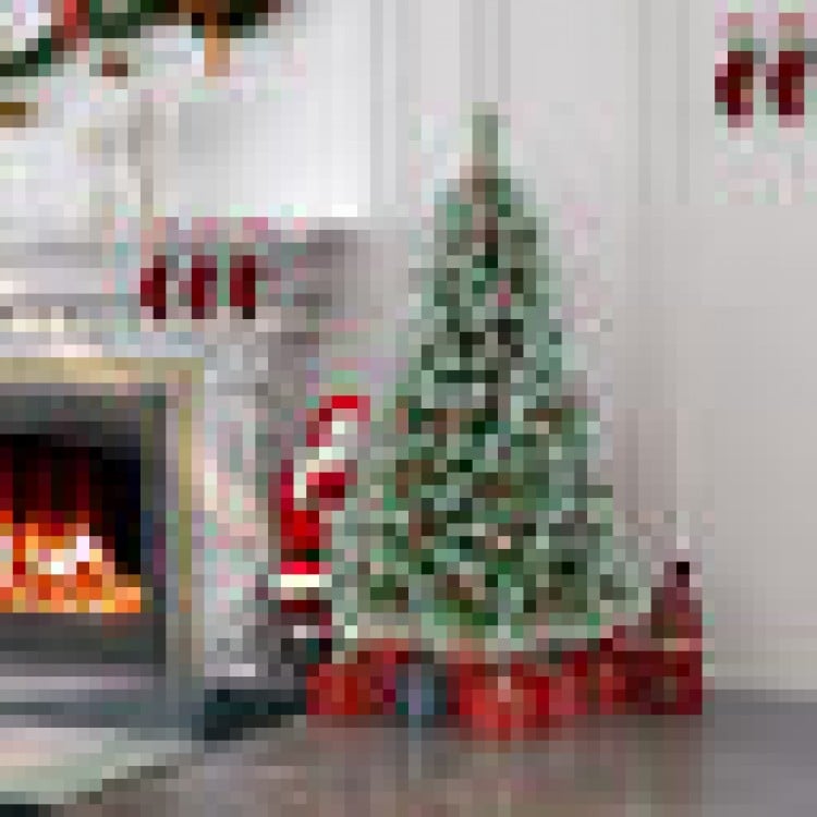 Hinged Christmas Tree with PVC Branch Tips and Warm White LED Lights
