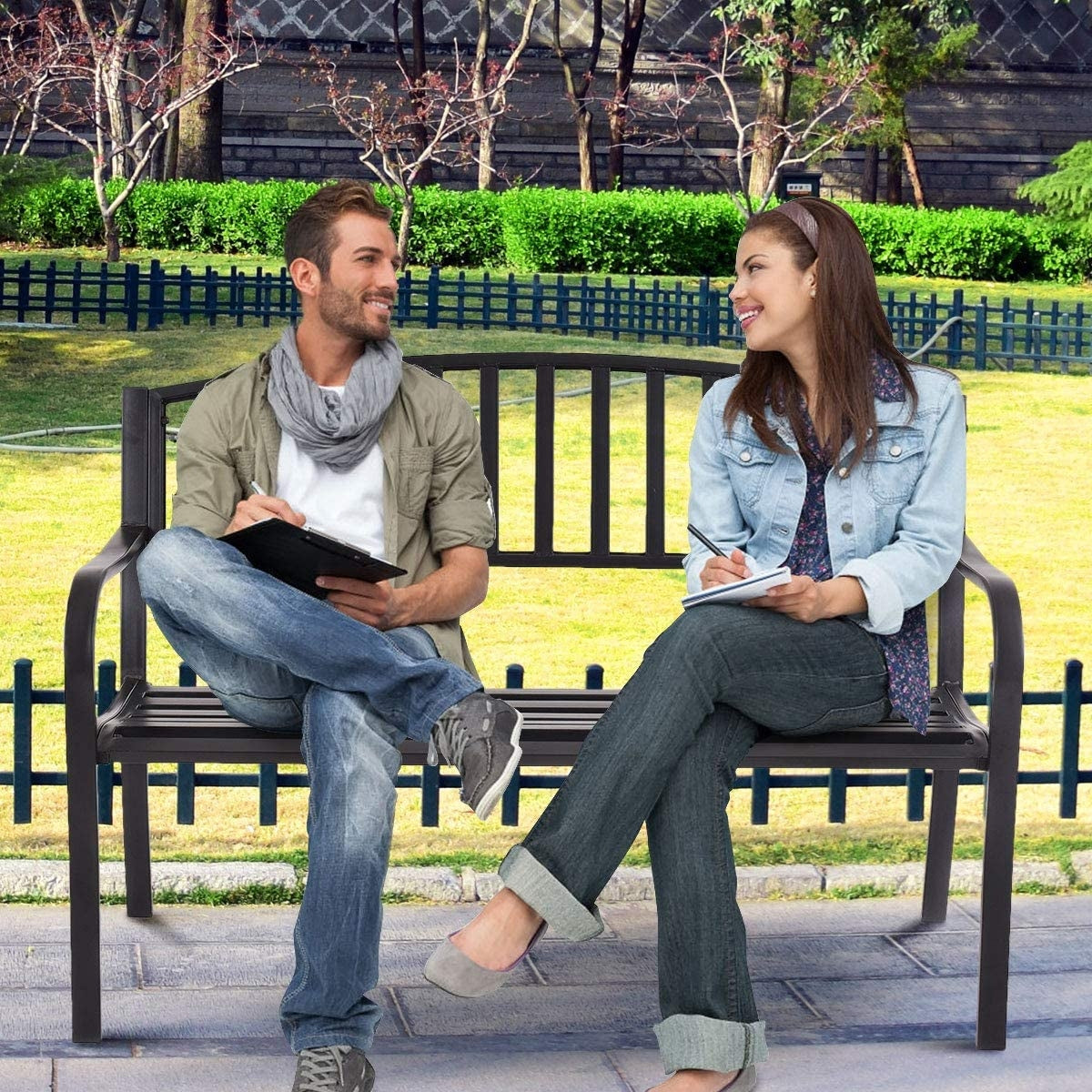 50 Inch Patio Garden Bench Loveseats for OutdoorÂ