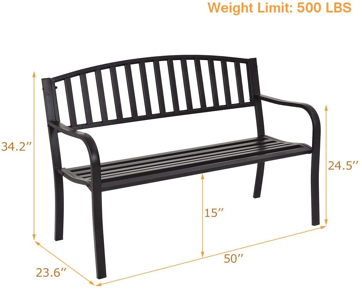 50 Inch Patio Garden Bench Loveseats for OutdoorÂ