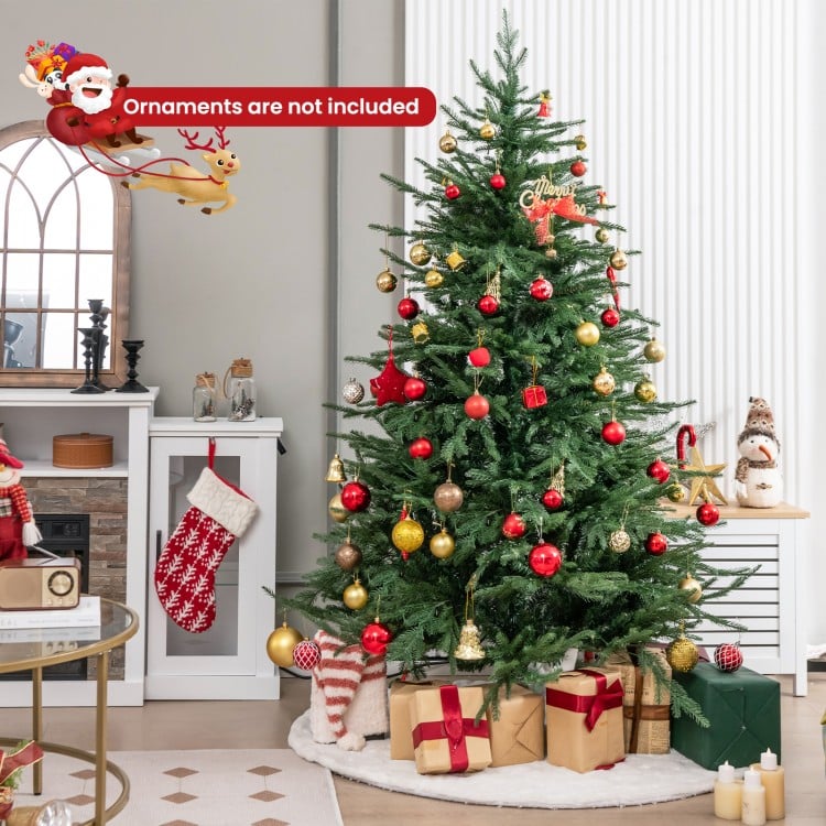6 Feet Pre-lit Christmas Tree with 280 Warm White LED Lights and 8 Lighting Modes