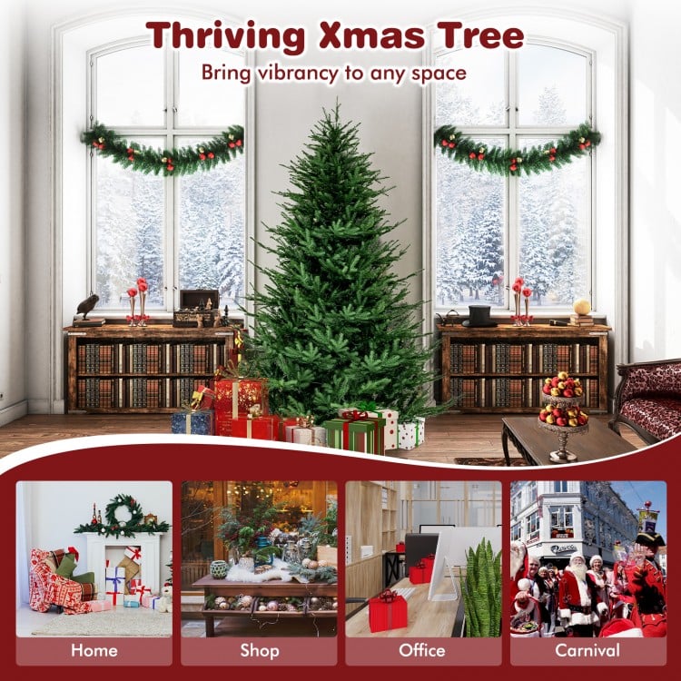 6 Feet Pre-lit Christmas Tree with 280 Warm White LED Lights and 8 Lighting Modes