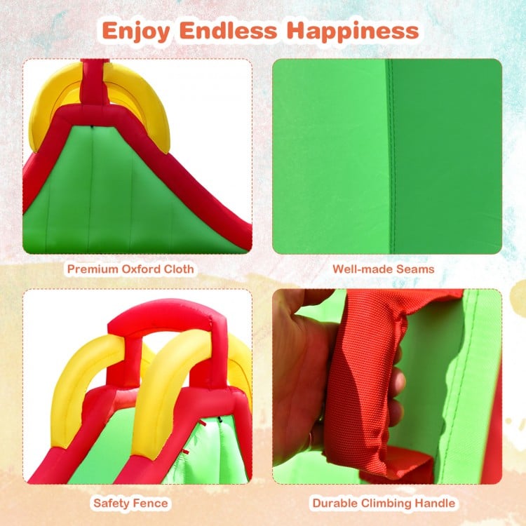 Inflatable Water Slide Bounce House with Climbing Wall and Jumper with 550W Blower