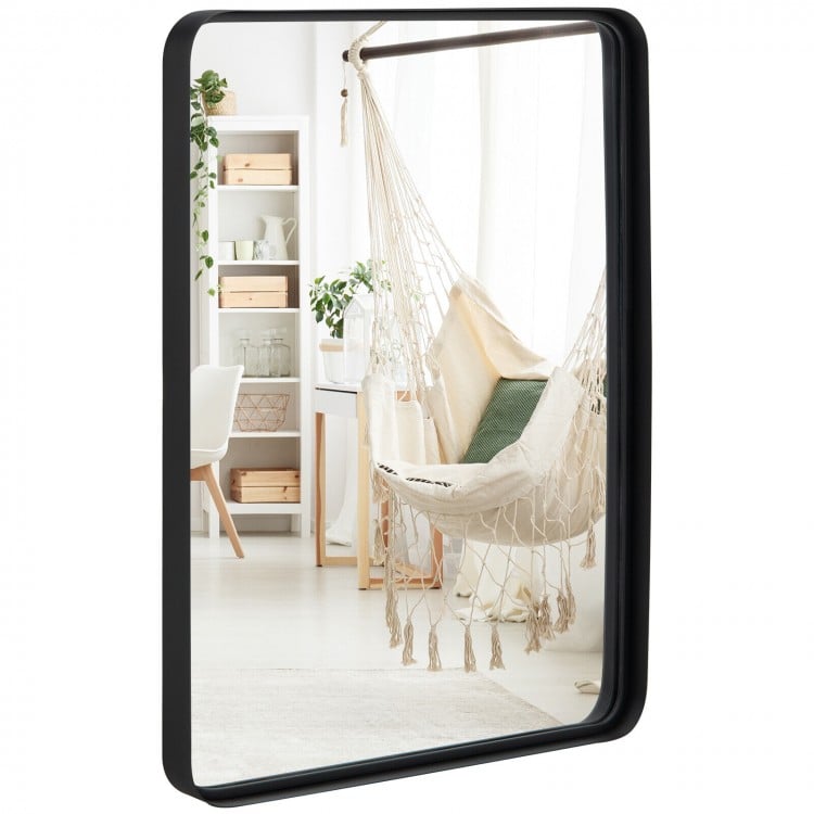 Rectangular Wall Mount Bathroom Mirror with Solid Steel Frame-M