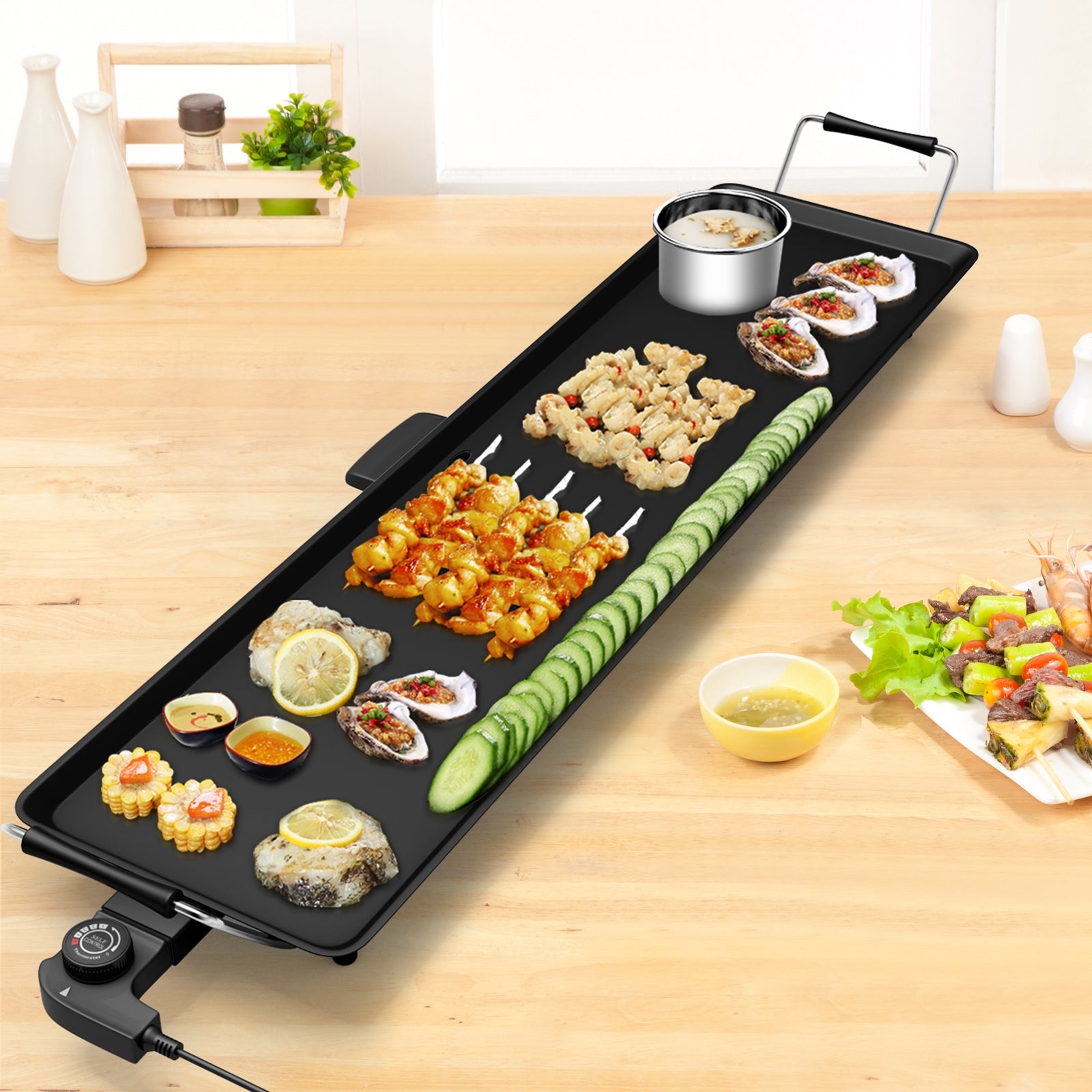 35 Inch Electric Griddle with Adjustable TemperatureÂ