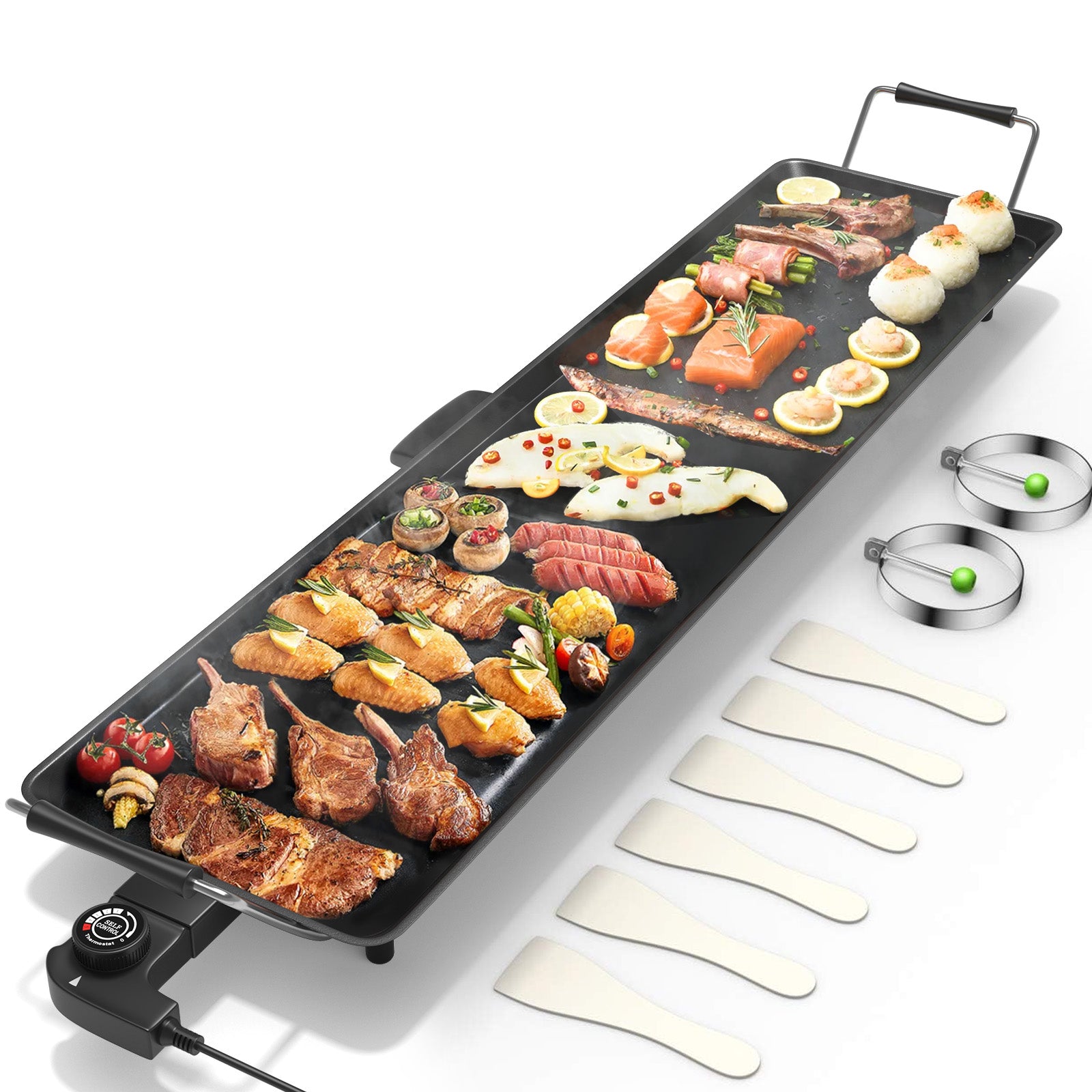 35 Inch Electric Griddle with Adjustable TemperatureÂ
