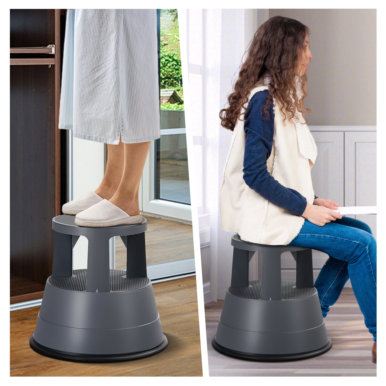 330 lbs Step Stool with Non-Slip Rubber PlatformÂ