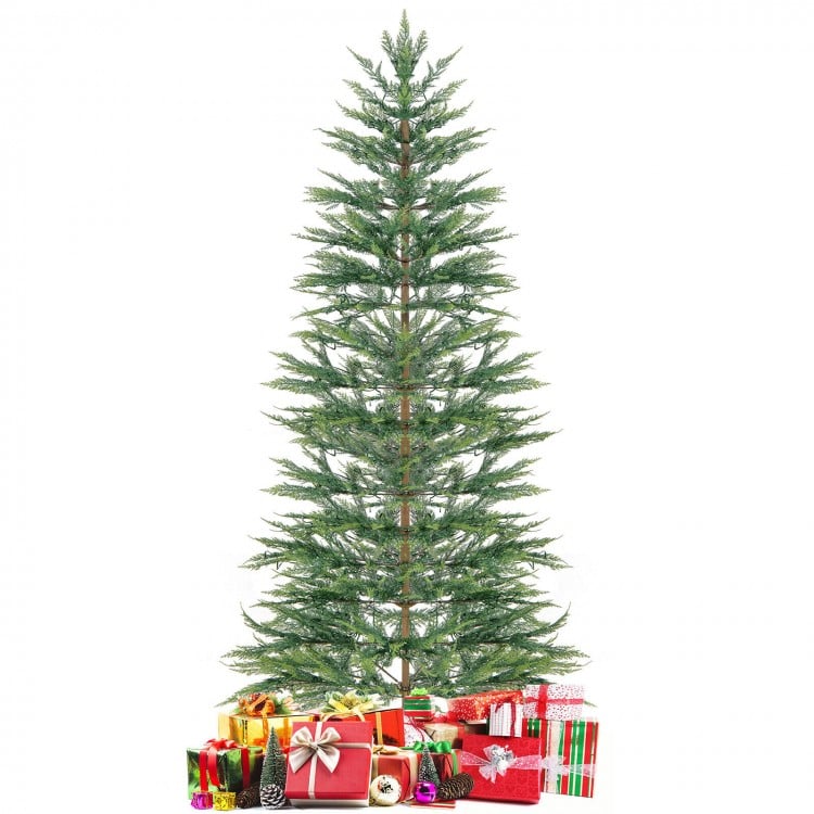 7.5 Feet Artificial Cypress Christmas Tree Pre-lit Hinged