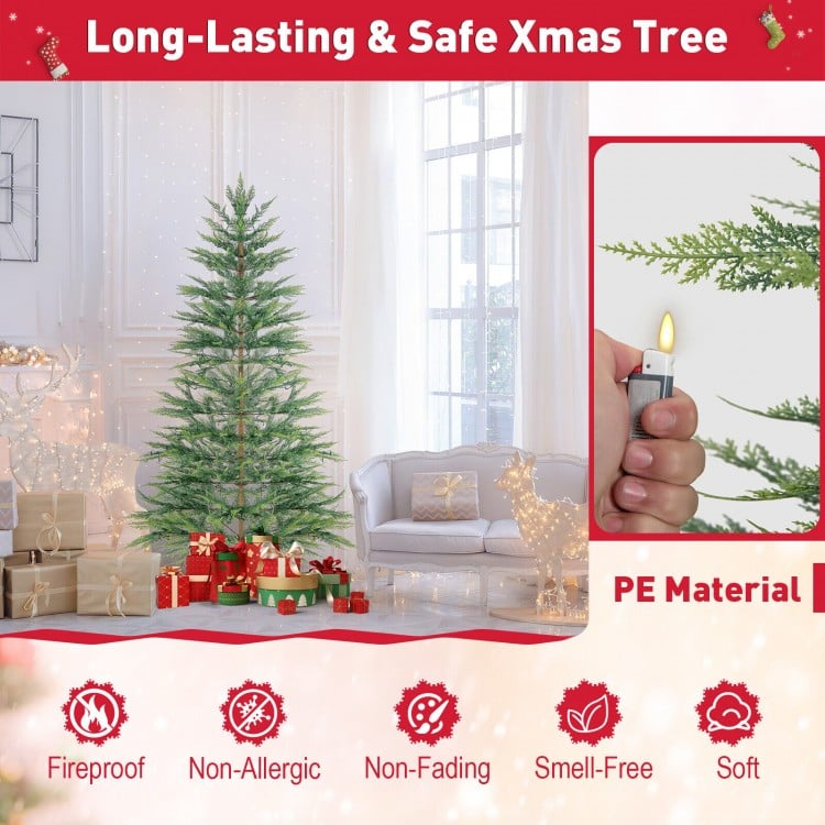 6.5 Feet Artificial Cypress Christmas Tree Pre-lit Hinged