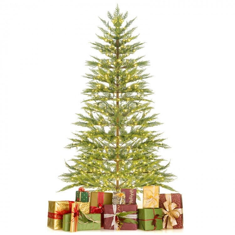 6.5 Feet Artificial Cypress Christmas Tree Pre-lit Hinged