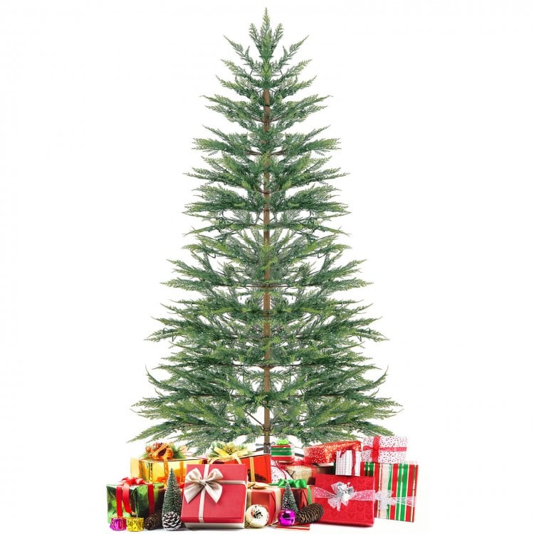 6.5 Feet Artificial Cypress Christmas Tree Pre-lit Hinged