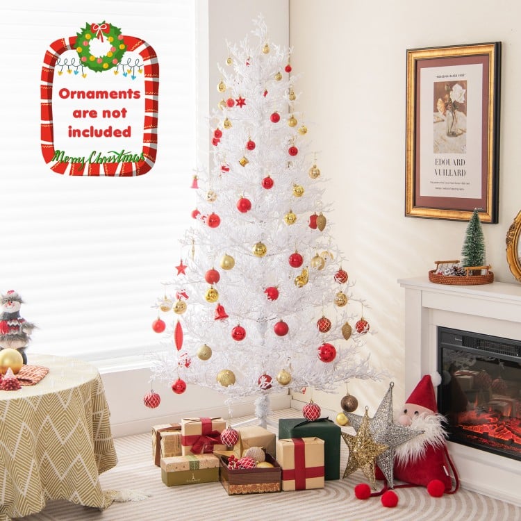 6 Feet Artificial Xmas Tree with 383 PE Branch Tips and 300 LED Lights
