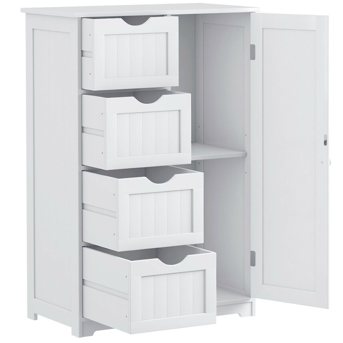 Standing Indoor Wooden Cabinet with 4 Drawers-WhiteÂ