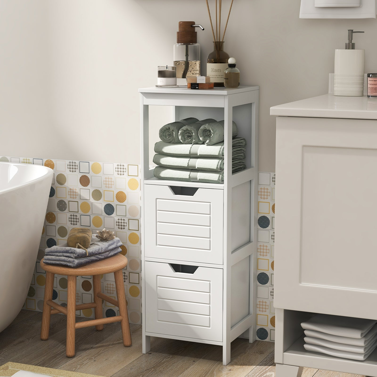 Floor Cabinet Multifunction Storage Rack Stand OrganizerÂ