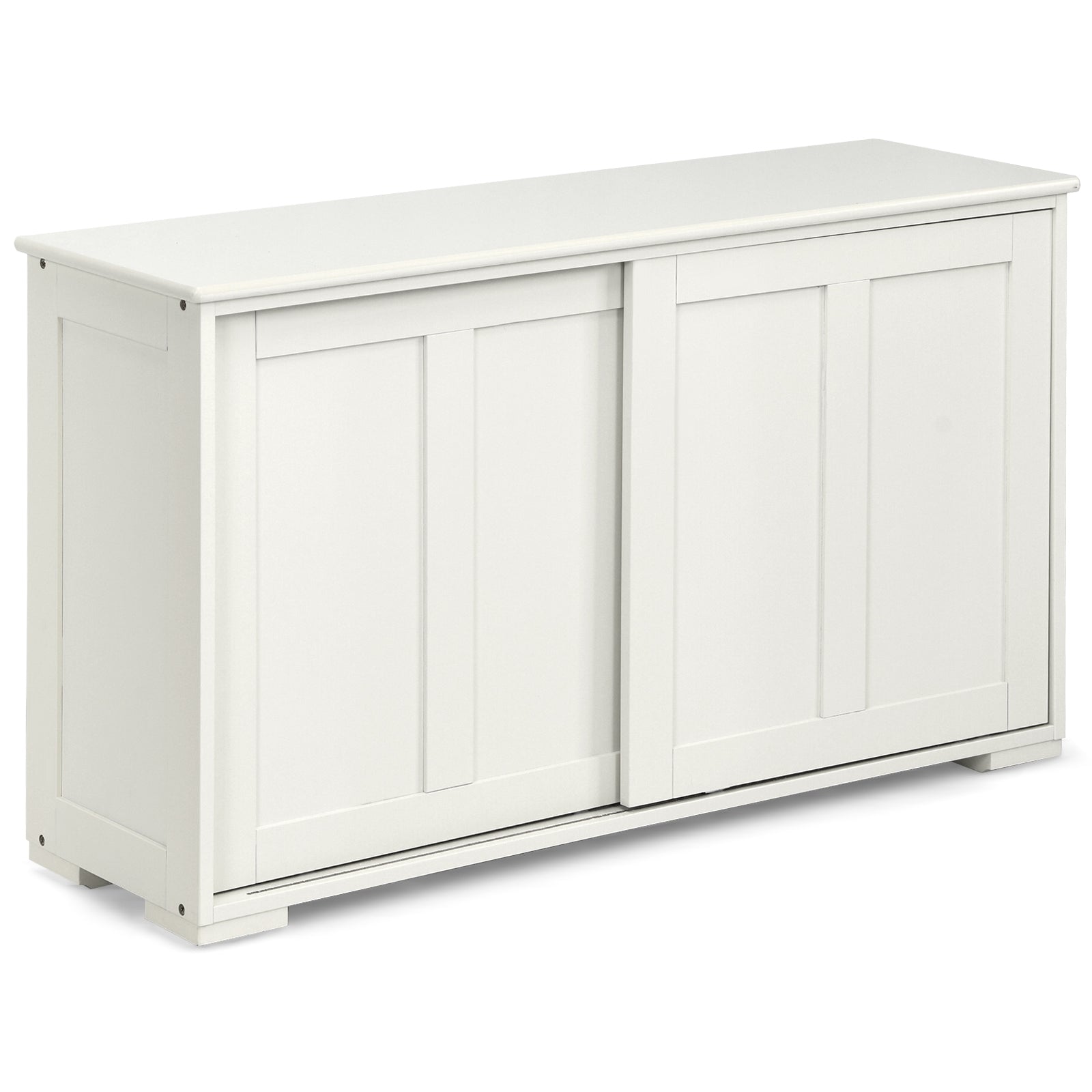 Kitchen Storage Cupboard Cabinet with Sliding Door-Antique WhiteÂ