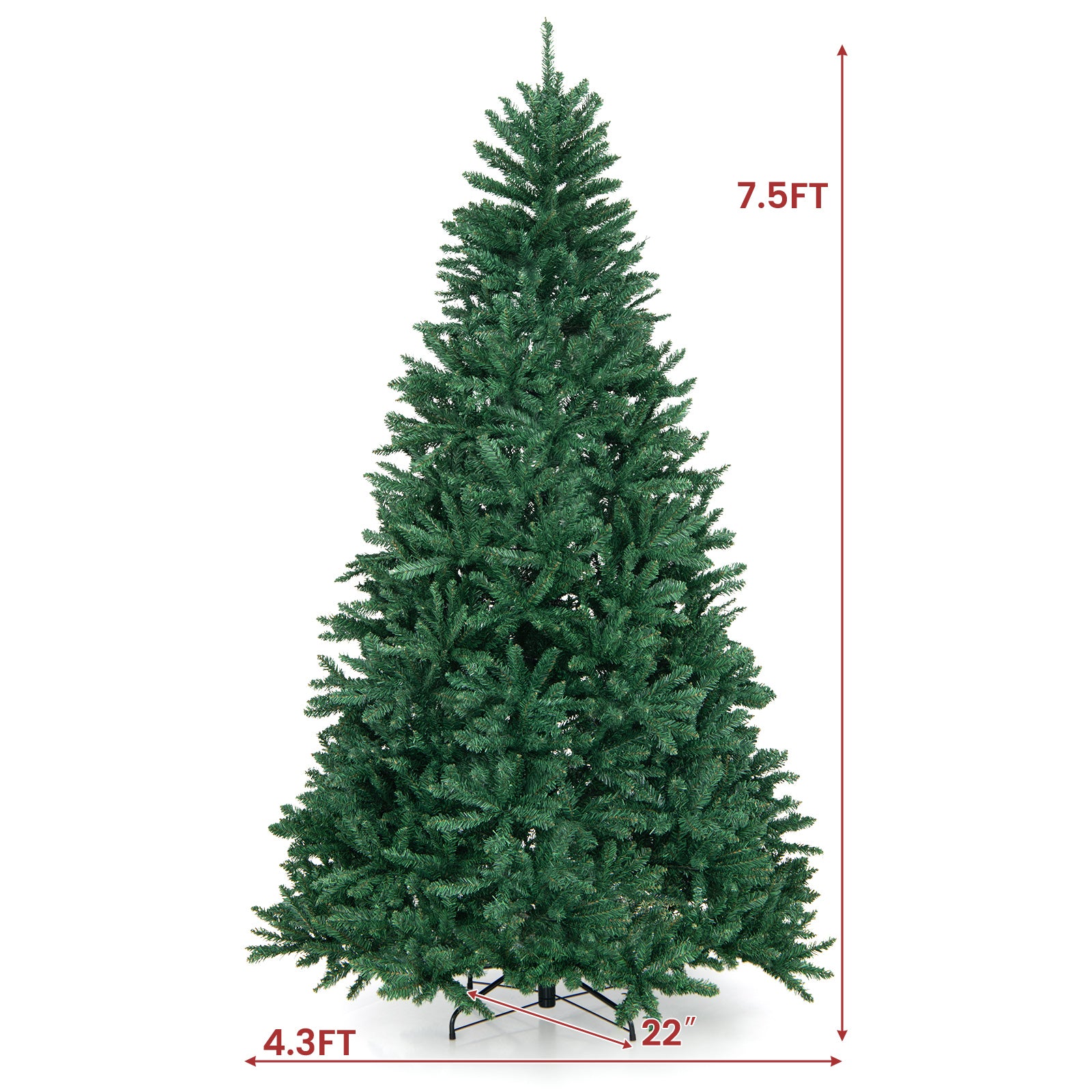 7.5 Feet Artificial Christmas Tree with Folding Metal StandÂ