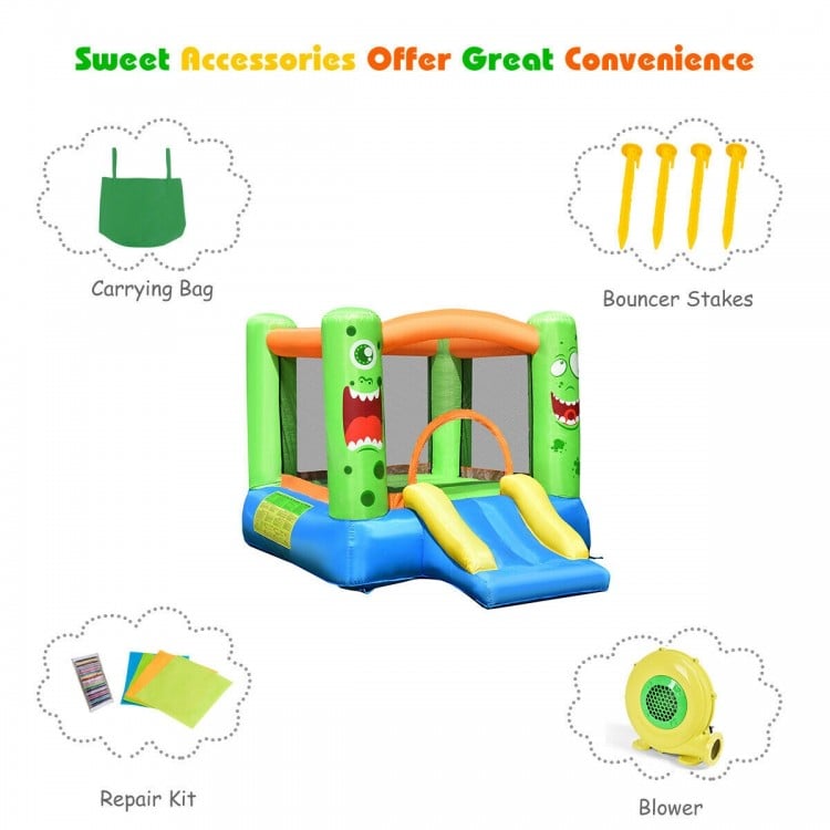Inflatable Castle Bounce House Jumper Kids Playhouse with Slider