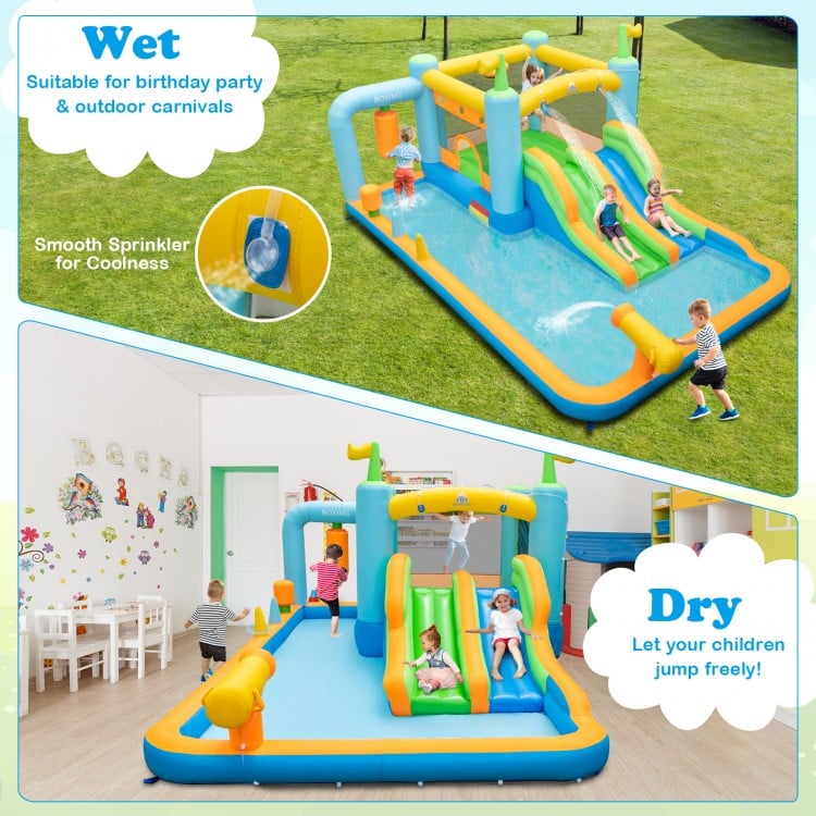 Giant Inflatable Water Slide for Backyard Kids Aged 3-10 Years with 735W Blower