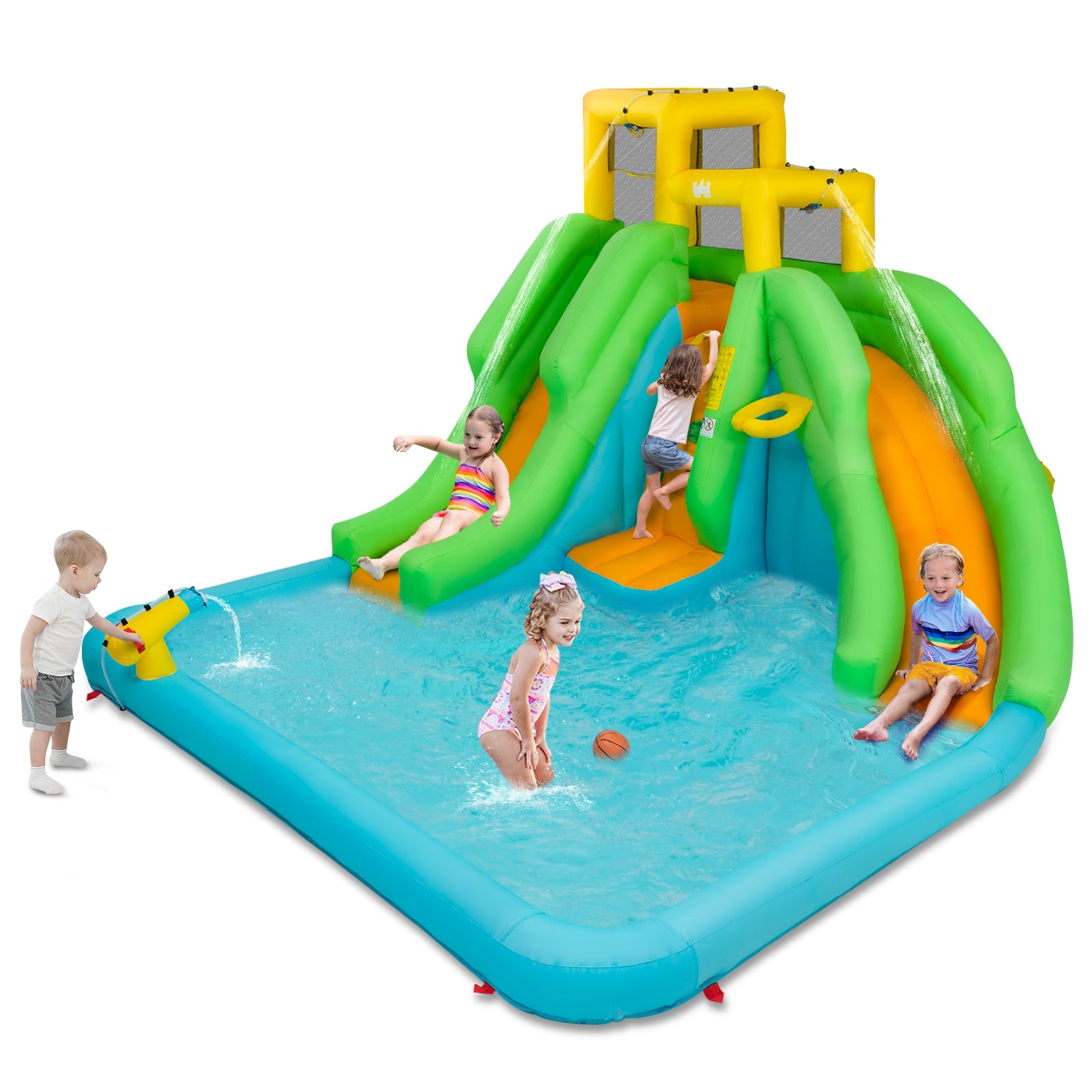 Kids Inflatable Water Park Bounce House with 480W BlowerÂ