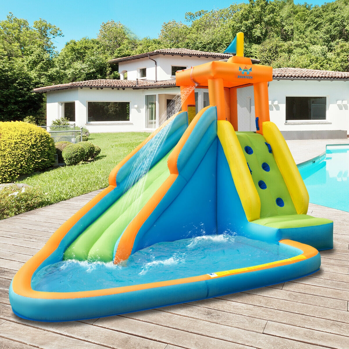 Inflatable Water Slide Kids Bounce House with 740W BlowerÂ