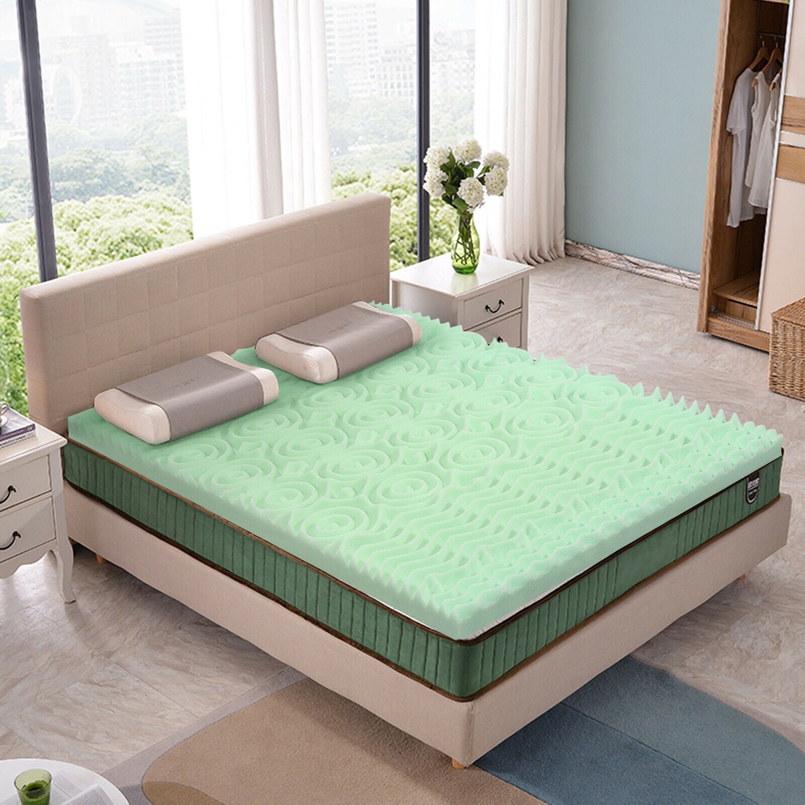 3 Inch Comfortable Mattress Topper Cooling Air Foam-Queen SizeÂ