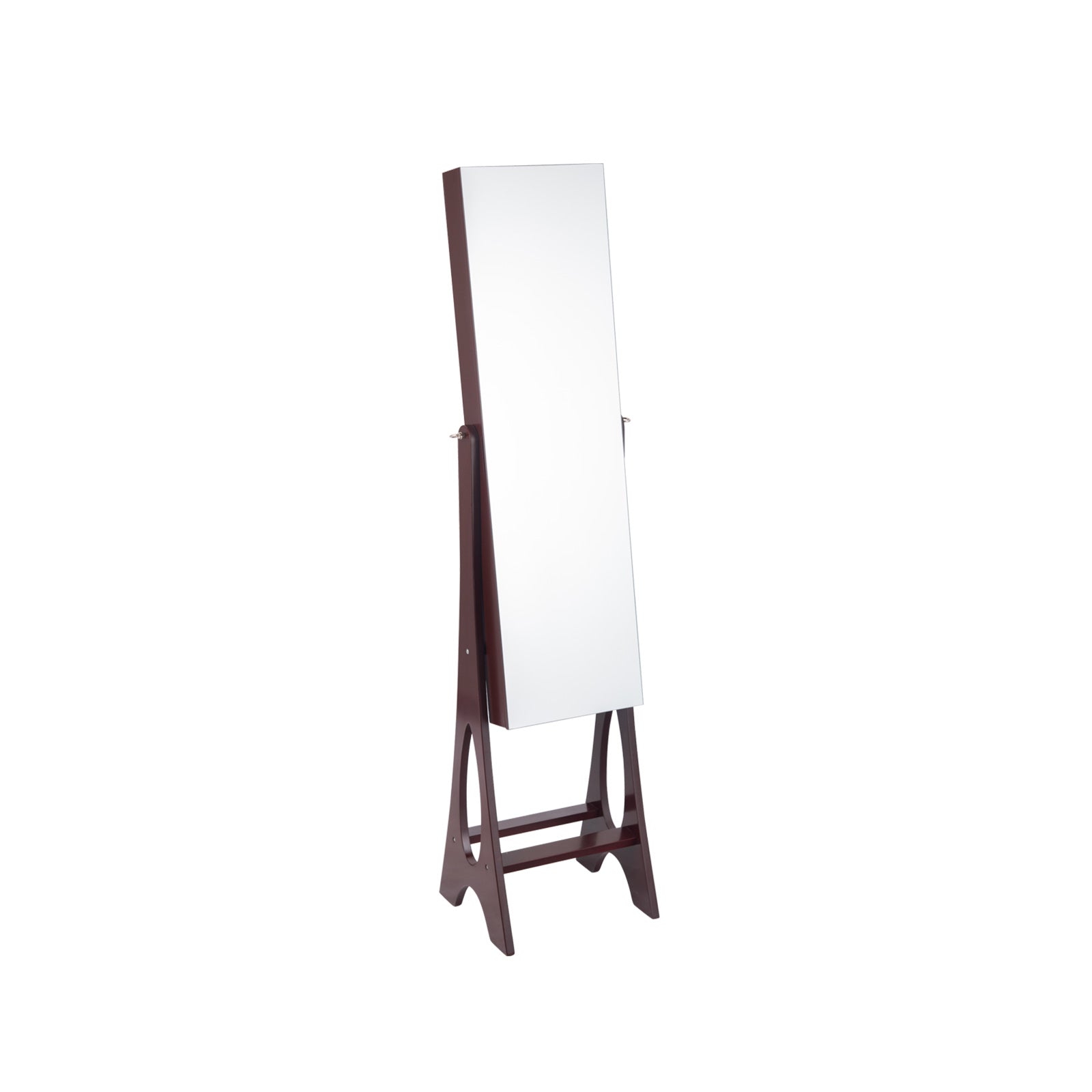 Standing Mirror Jewelry Cabinet-BrownÂ