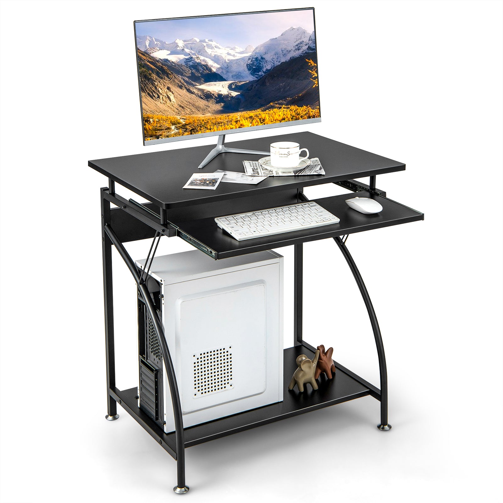 Spacious Wooden PC Laptop Computer DeskÂ