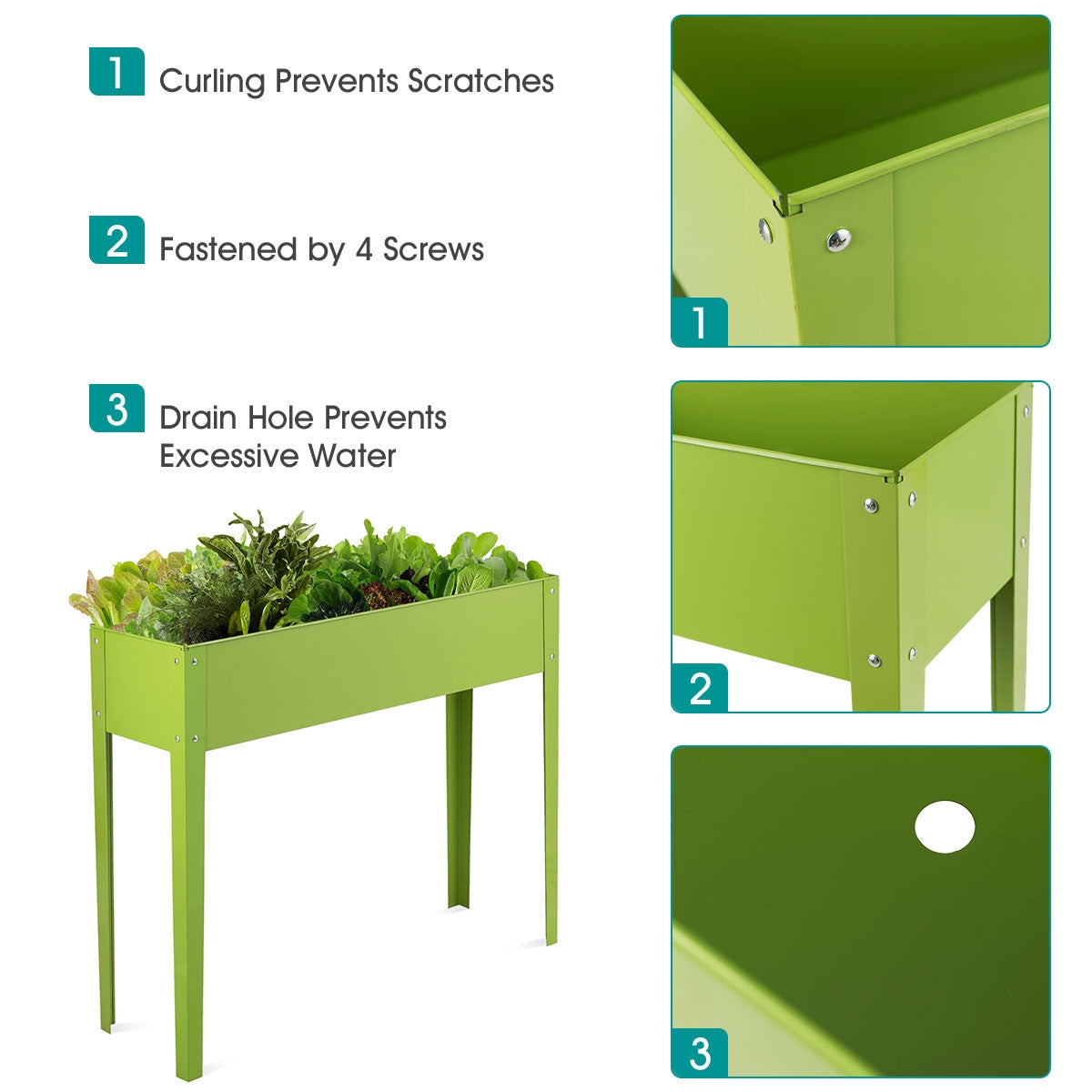 40 x 13 Inch Outdoor Elevated Garden Plant Flower BedÂ