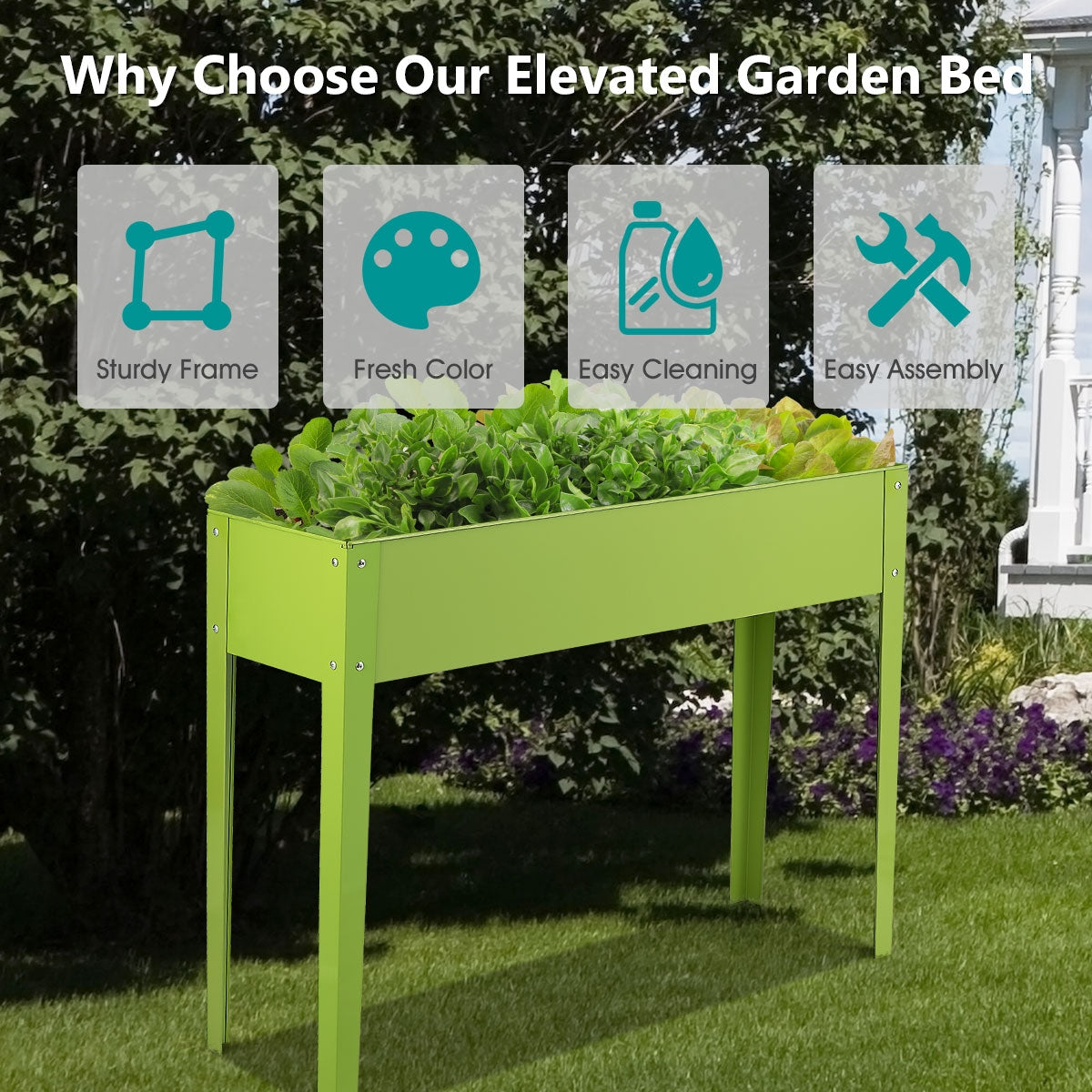 40 x 13 Inch Outdoor Elevated Garden Plant Flower BedÂ