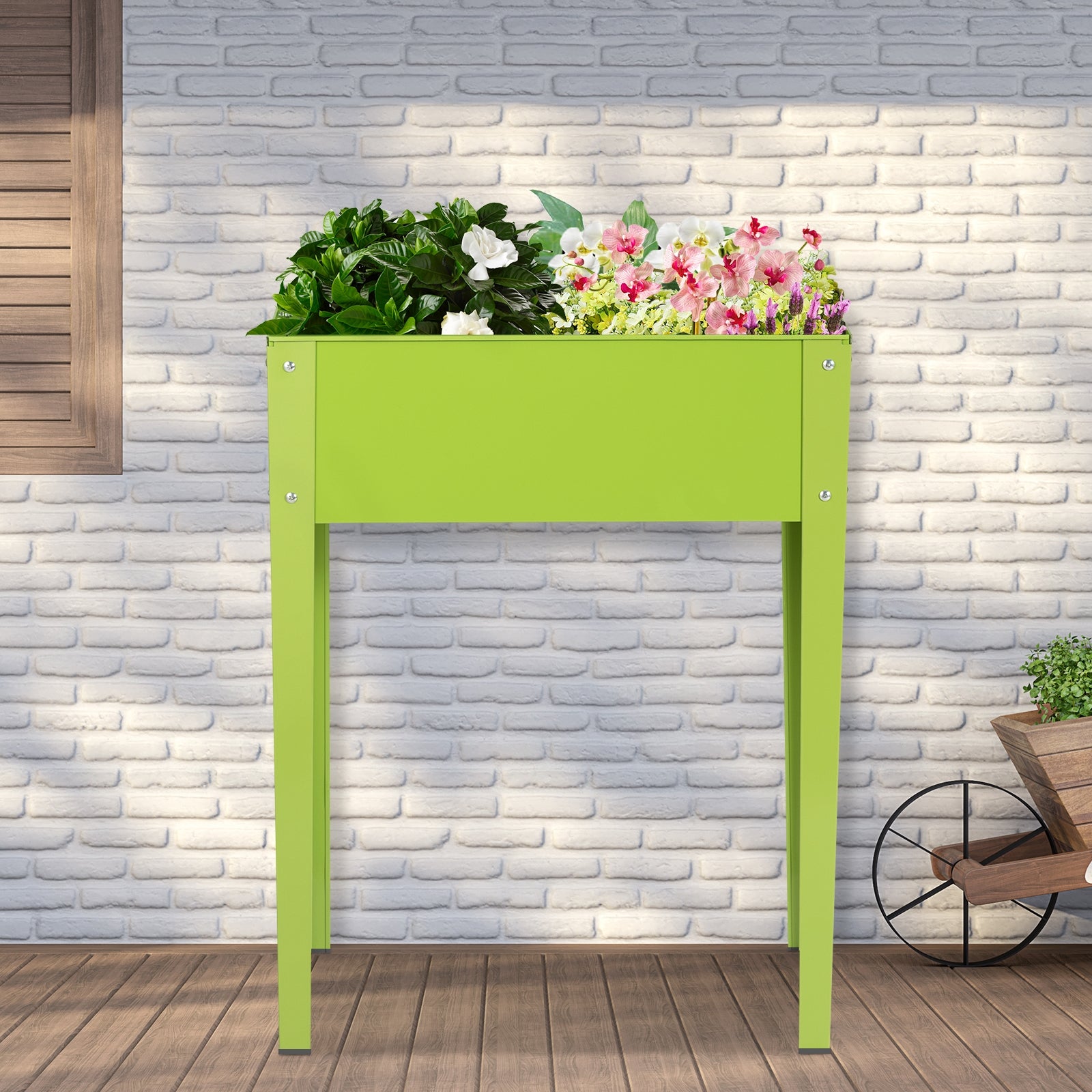 24.5 x 12.5 Inch Outdoor Elevated Garden Plant Flower BedÂ