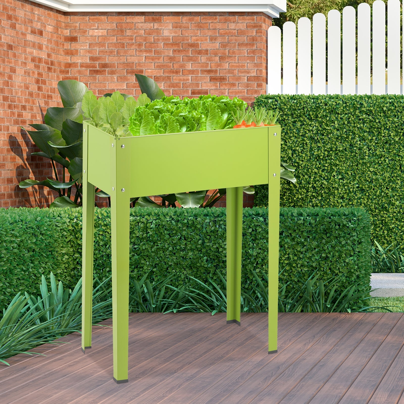 24.5 x 12.5 Inch Outdoor Elevated Garden Plant Flower BedÂ