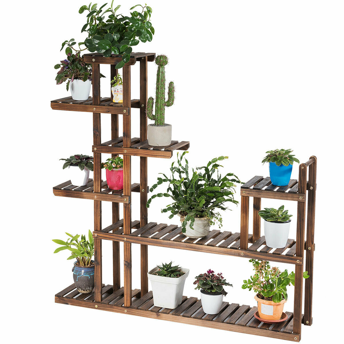 7-Tier Flower Wood Stand Plant Display Rack Storage ShelfÂ