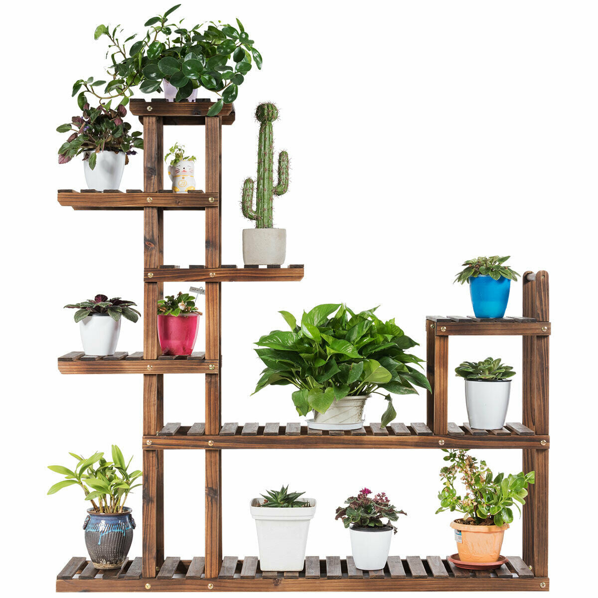 7-Tier Flower Wood Stand Plant Display Rack Storage ShelfÂ