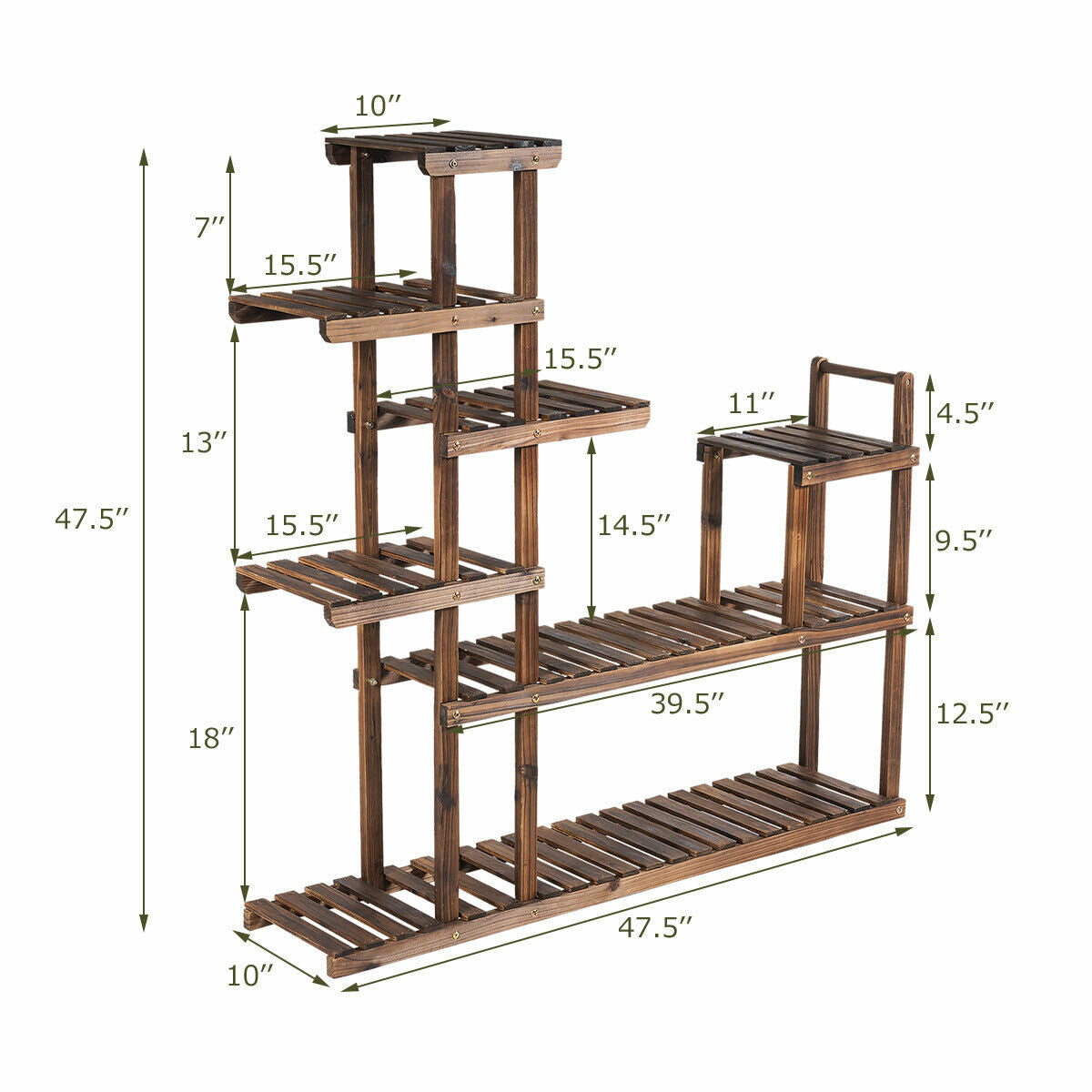 7-Tier Flower Wood Stand Plant Display Rack Storage ShelfÂ