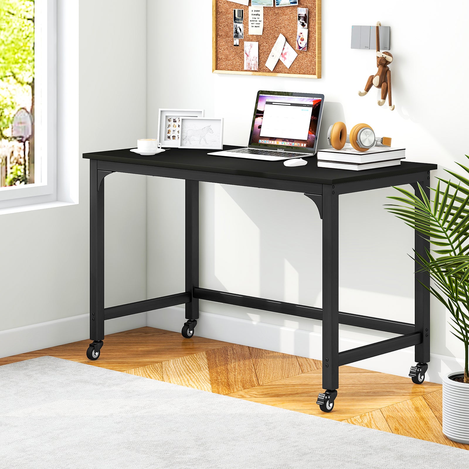 48" Mobile Computer Workstation with 4 Smooth CastersÂ
