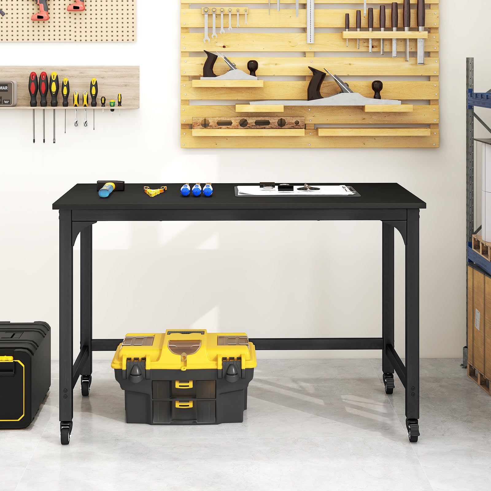 48" Mobile Computer Workstation with 4 Smooth CastersÂ