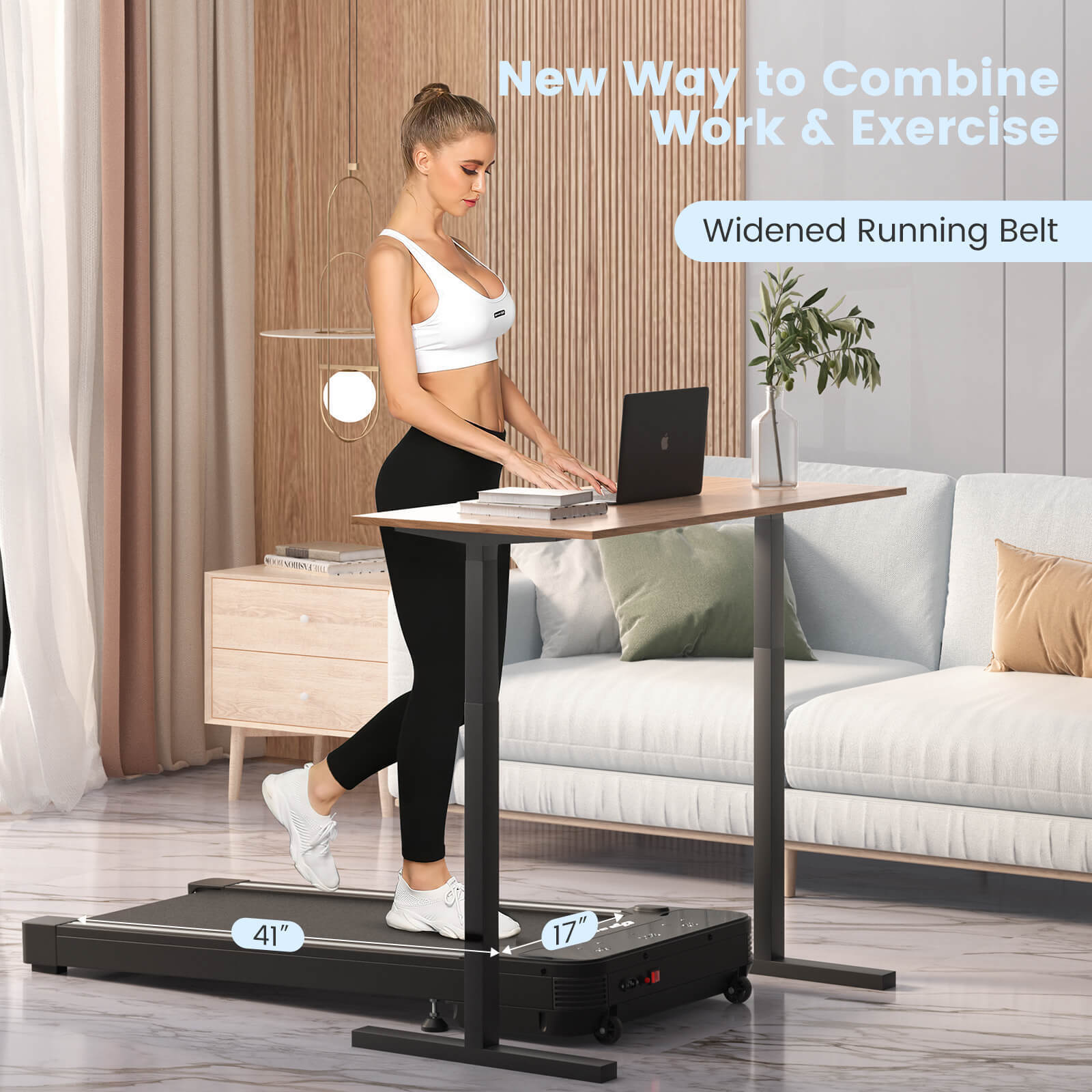 Under Desk Walking Pad Treadmill with Touchable LED DisplayÂ
