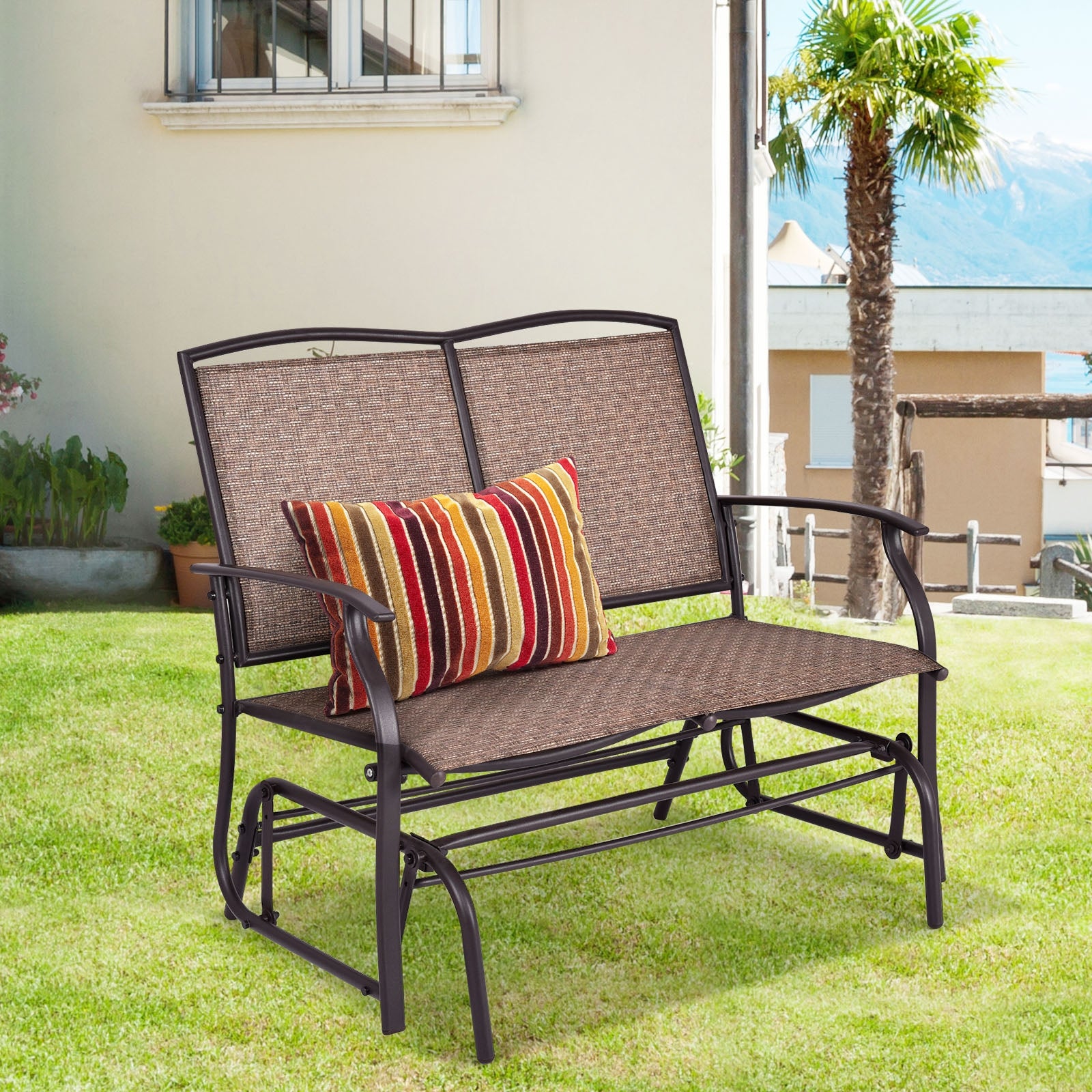 Iron Patio Rocking Chair for Outdoor Backyard and LawnÂ