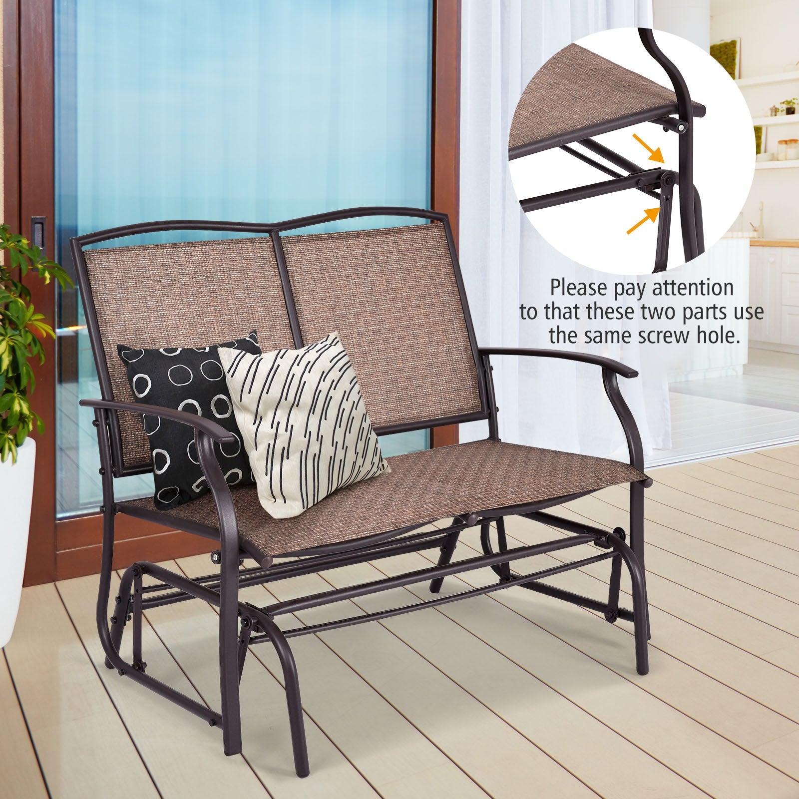 Iron Patio Rocking Chair for Outdoor Backyard and LawnÂ
