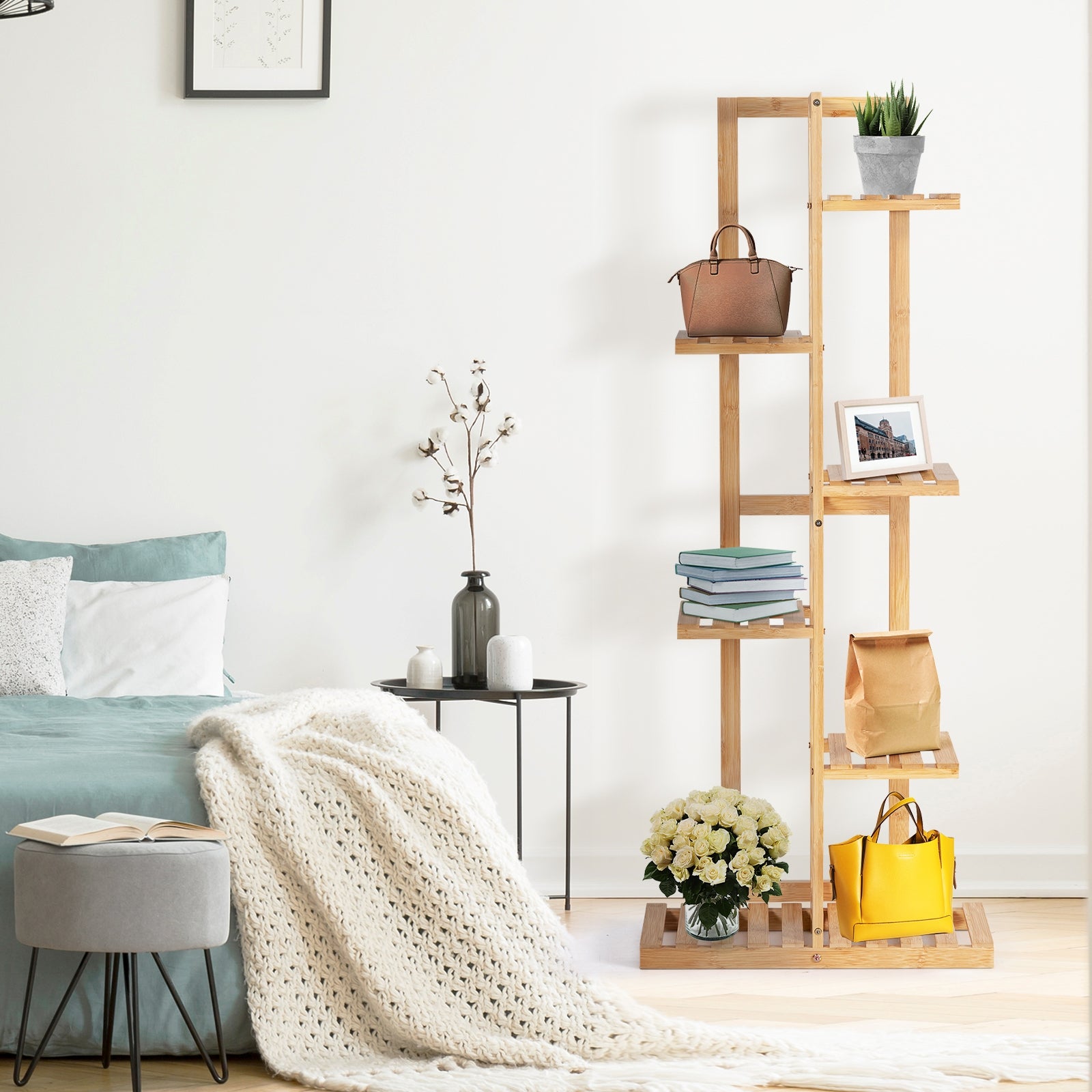 6 Tier 7 Potted Plant Stand Rack for Patio Yard