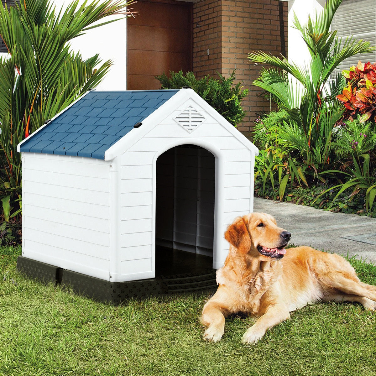 Indoor/Outdoor Waterproof Plastic Dog House Pet Puppy ShelterÂ