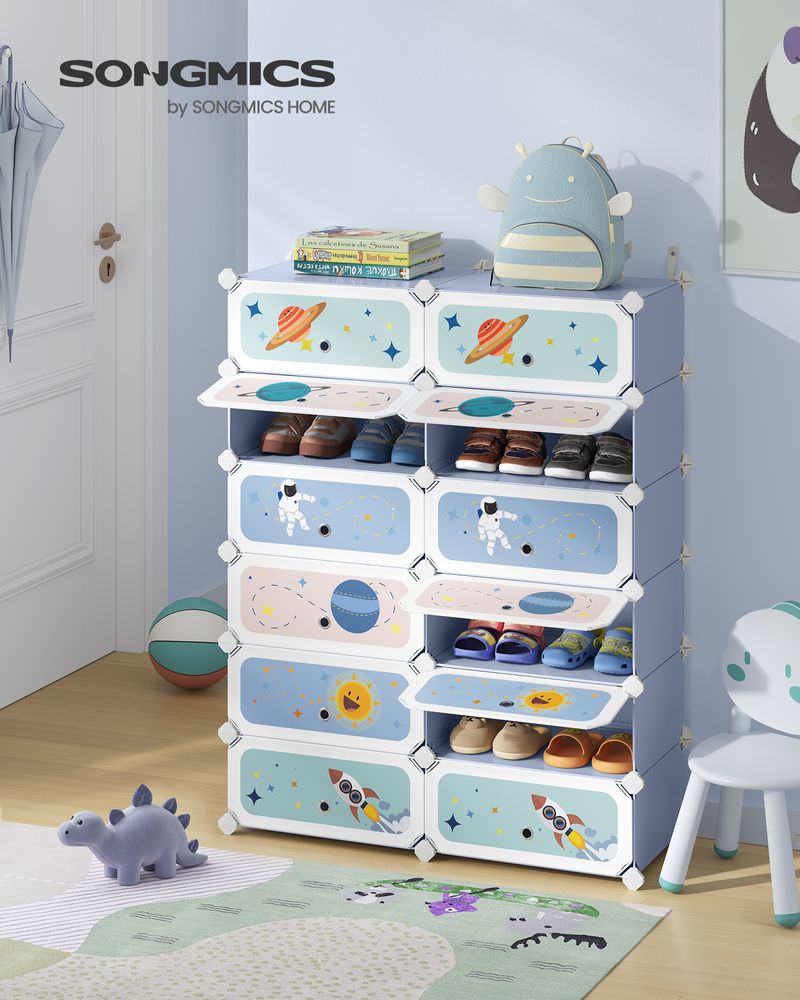 SONGMICS Kids' Shoe Rack with Doors