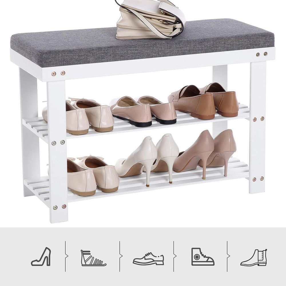 SONGMICS Bamboo Shoe Bench