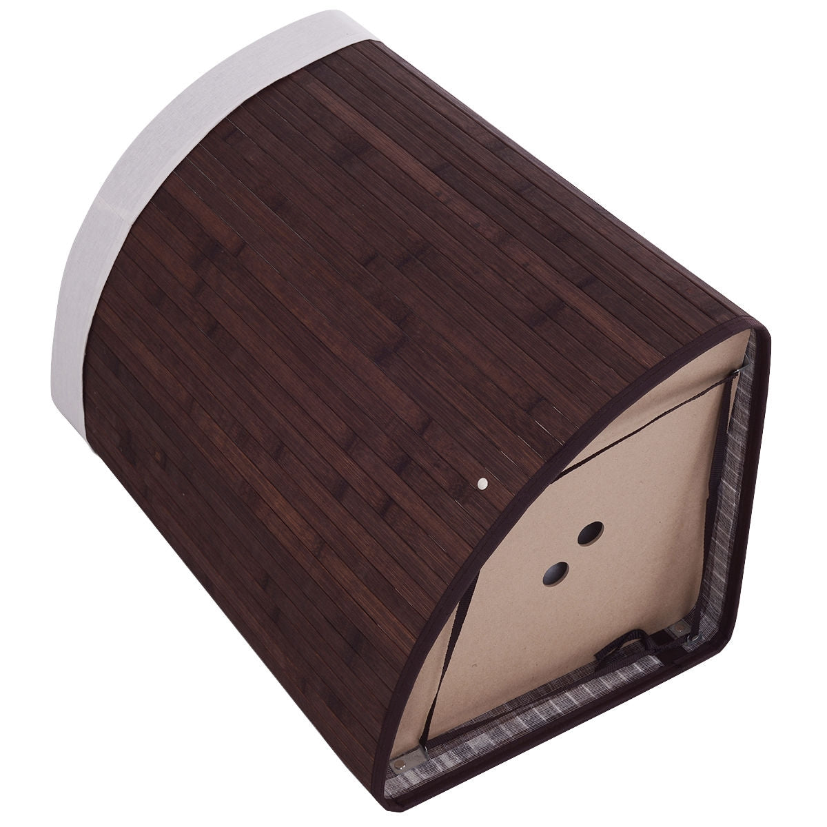 Corner Bamboo Hamper Laundry Basket-BrownÂ