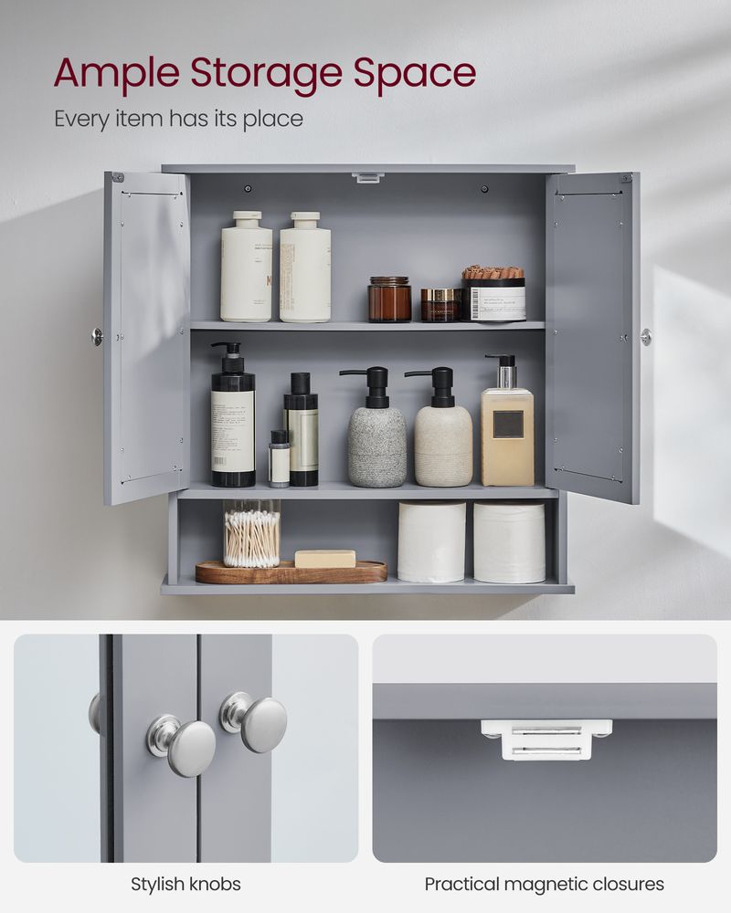 VASAGLE Bathroom Cabinet with Mirror