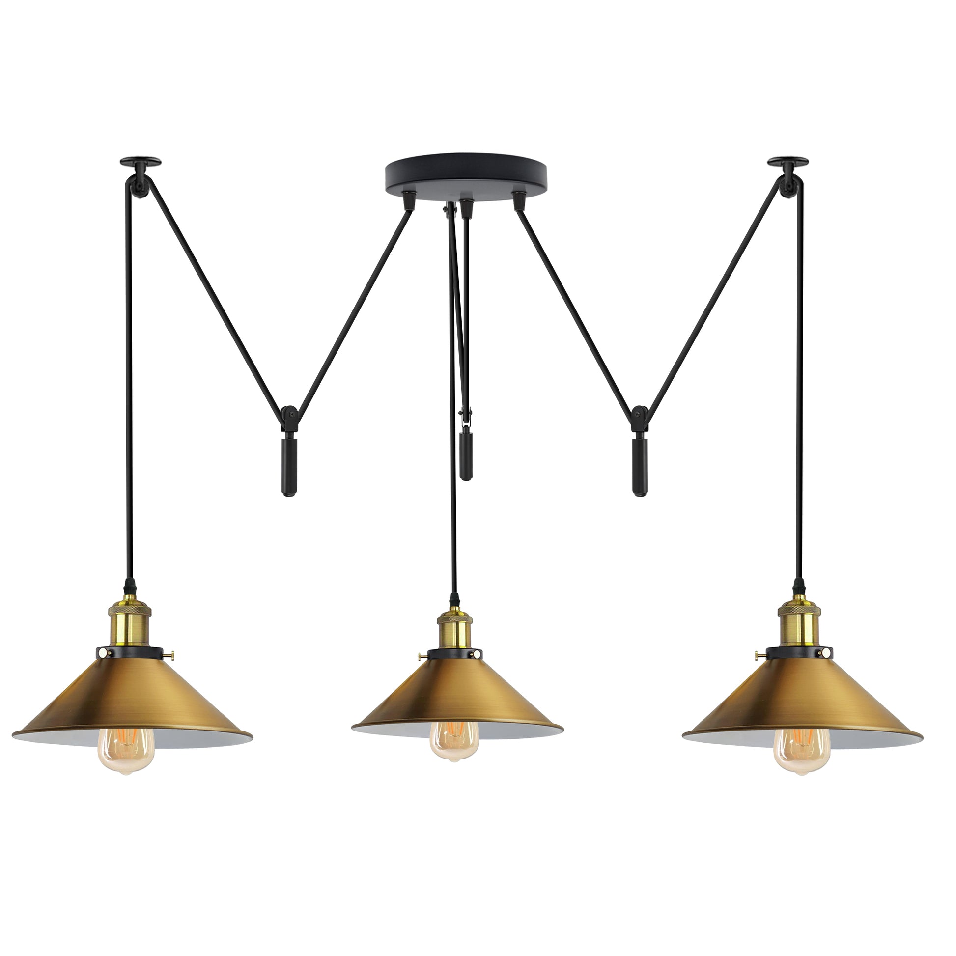 3 Head Cone Shape Spider Pendant Light~ 1757