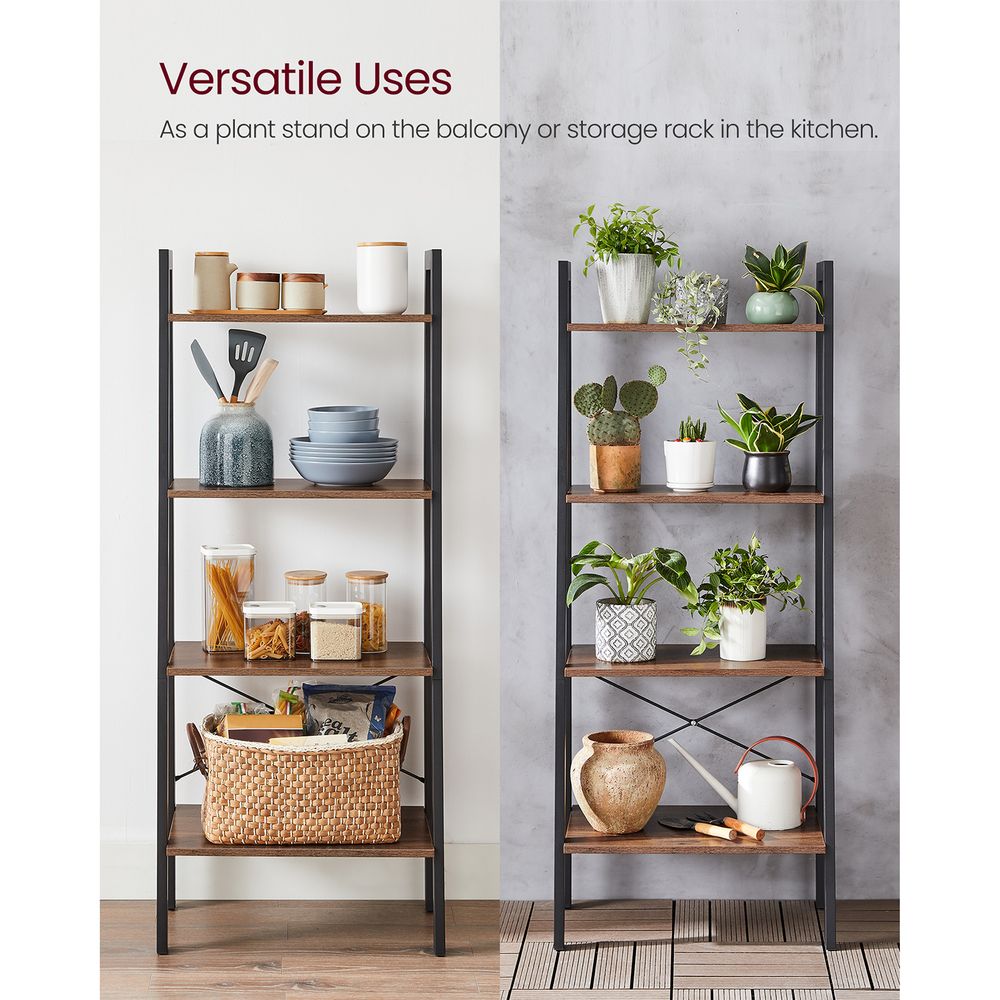 VASAGLE 4-Tier Ladder Shelf with Steel Frame