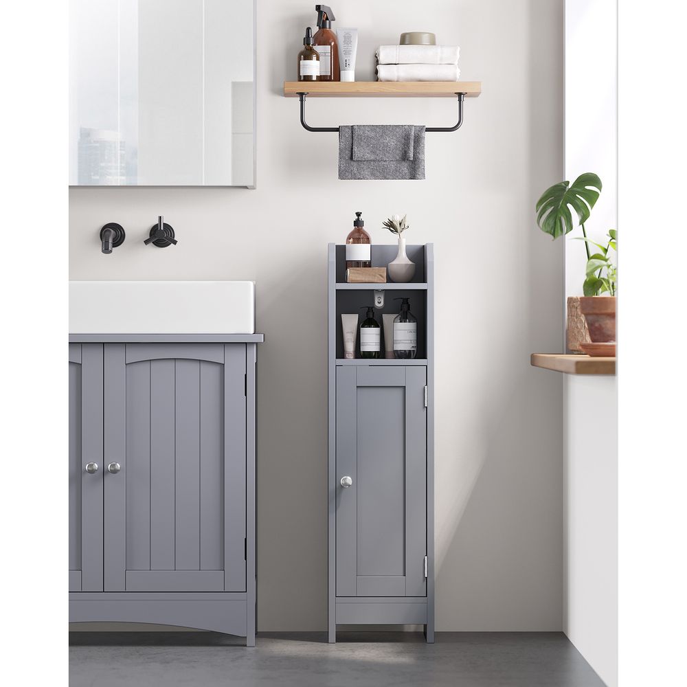 VASAGLE Small Bathroom Storage Corner Floor Cabinet