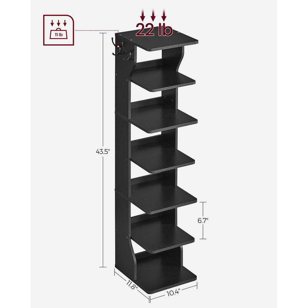 VASAGLE 6 Tier Slim Shoe Storage Rack